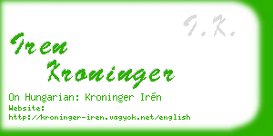 iren kroninger business card